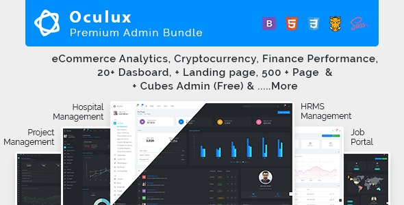 Oculux Mega Bundle – 响应式管理仪表板HTML模板 – v2.7.0-蟹程序
