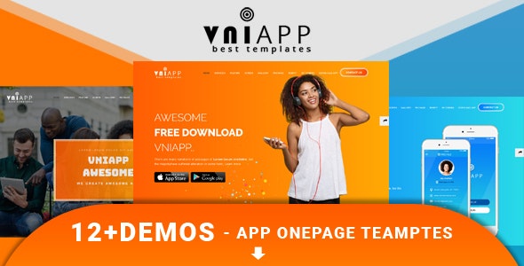 VniApp – 展示移动APP应用程序HTML模板-蟹程序