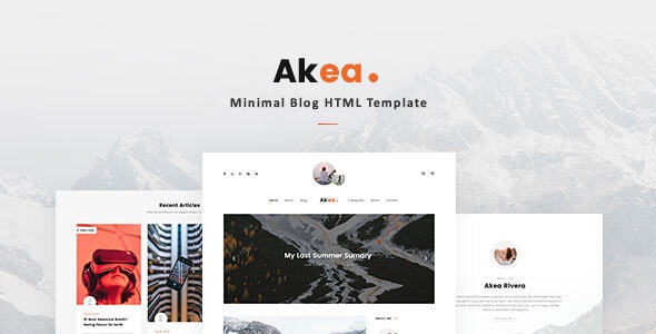 Akea – 迷你轻型博客文章HTML模板-蟹程序
