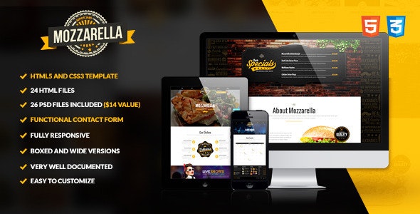 Mozzarella – 咖啡厅酒吧HTML5模板-蟹程序