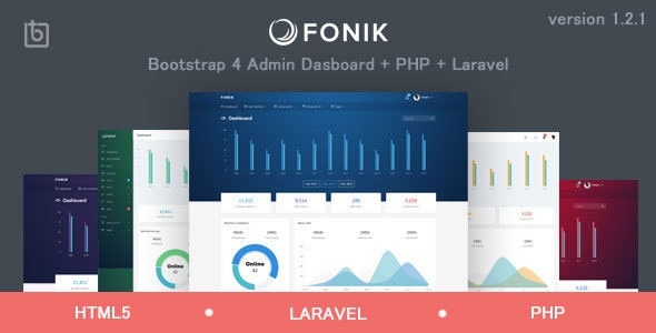 Fonik – Bootstrap 4 后台管理仪表板HTML模板 – v1.2.1-蟹程序