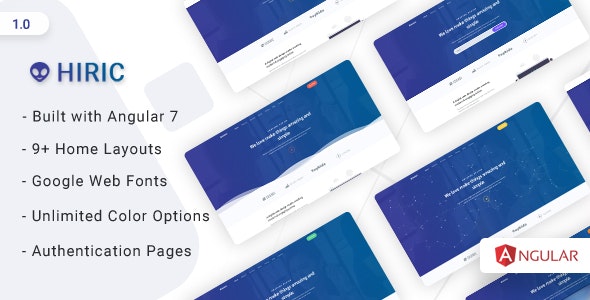 Hiric – Angular着陆页HTML模板-蟹程序