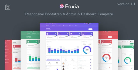 Foxia – 后台管理面板HTML模板-蟹程序