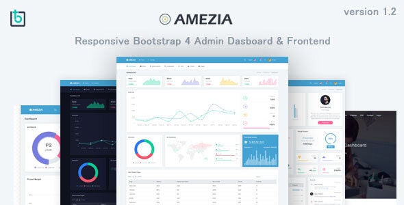 Amezia – 响应式管理仪表板HTML模板 – v1.2-蟹程序