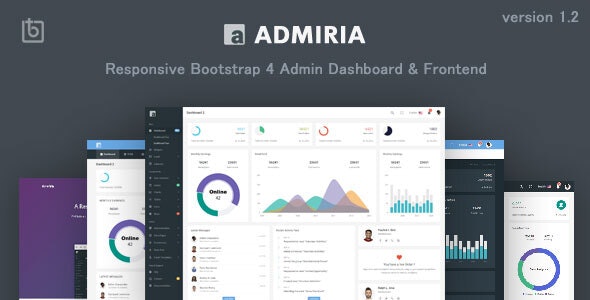 Admiria – 响应式 Bootstrap 4 后台管理面板 – v1.2.0-蟹程序