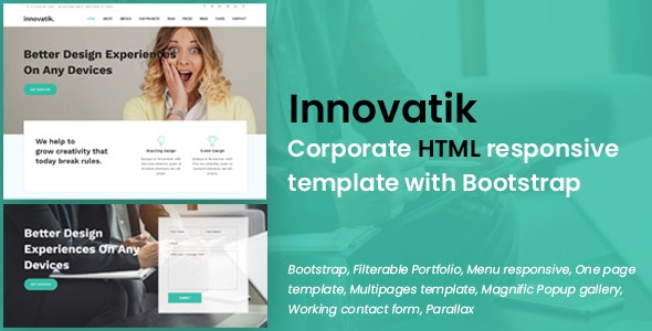 Innovatik – 响应式企业网站HTML模板-蟹程序