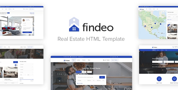 Findeo – 房产中介不动产HTML模板-蟹程序
