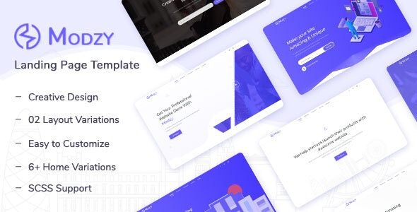 Modzy – 科技公司网站着陆页HTML模板-蟹程序