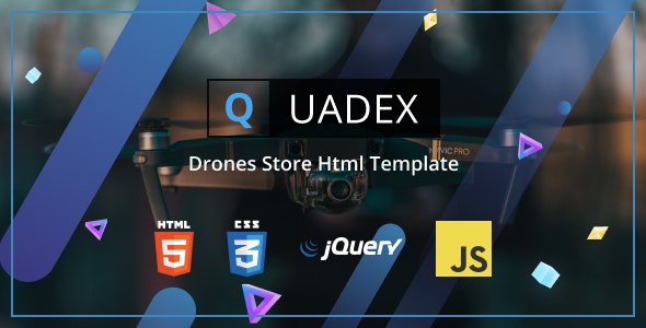 Quadex – 无人机飞行器商店HTML模板-蟹程序