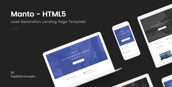 Manto v1.0 – 简约科技着陆页HTML模板-蟹程序