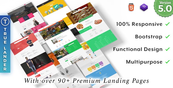 TrueLander – 多用途企业公司网站HTML着陆页模板 – v5.0-蟹程序