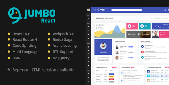React v1.6 – 响应式 BootStrap 4管理模板-蟹程序