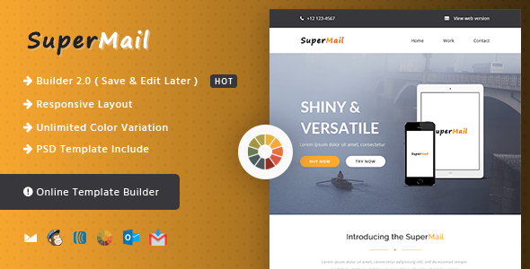 Responsive Email + Online Template Builder – 邮件模板-蟹程序