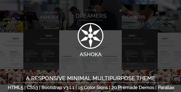Ashoka 极简多用途 HTML5模板-蟹程序