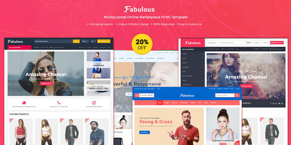 Fabulous – 多用途电商HTML主题-蟹程序