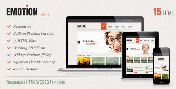 Emotion 响应式HTML5/CSS3静态网站模板主题自适应-蟹程序