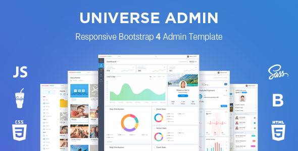 UniverseAdmin – 响应式Bootstrap 4 管理模板-蟹程序