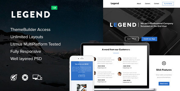 Legend 视频邮件Email HTML5模板-蟹程序