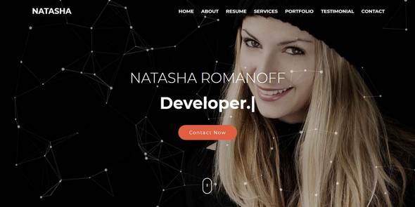 Natasha v1.0 – 单页作品展示 HTML 模板-蟹程序