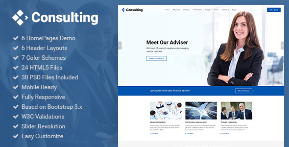 Consulting – 金融会计HTML5模板-蟹程序