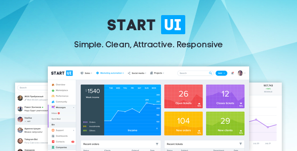 StartUI v1.3.1 – Bootstrap 4后台管理模板-蟹程序