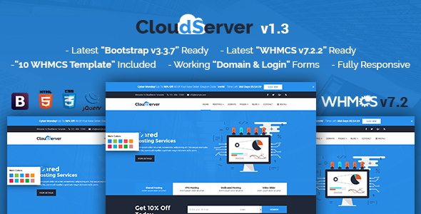 CloudServerr v1.3 – 空间主机WHMCS模板-蟹程序