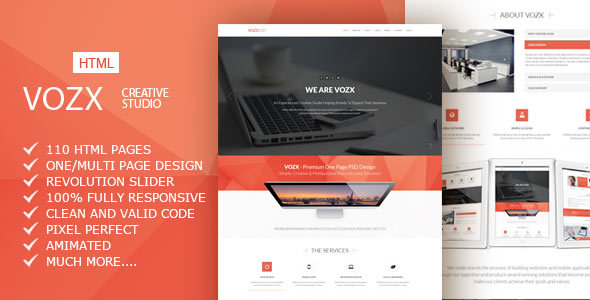 Vozx – 多用途商业HTML5模板-蟹程序