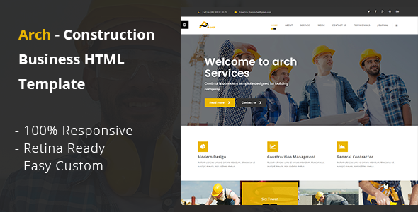 Arch – 建筑设计HTML5模板-蟹程序