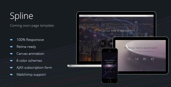 Spline v1.1 – 即将开始页面HTML5模板-蟹程序