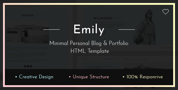 Emily – 简洁新闻博客HTML模板-蟹程序