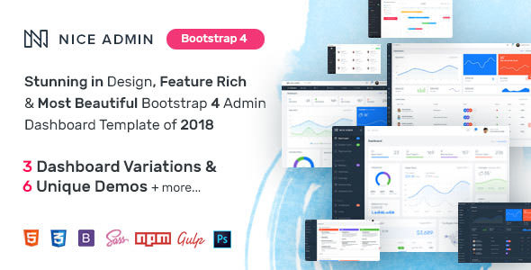 Nice Admin – Bootstrap 4仪表板模板-蟹程序
