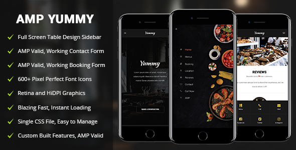 AMP Yummy – 移动手机版Google AMP模板-蟹程序