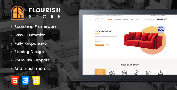 Flourish – 电子商务HTML5模板-蟹程序