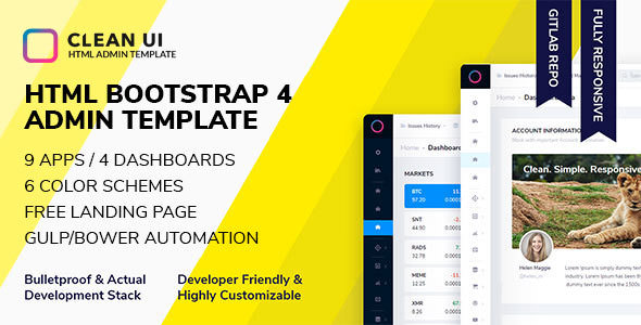 清洁UI HTML – 简约 Bootstrap 管理模板 – v2.0.2-蟹程序