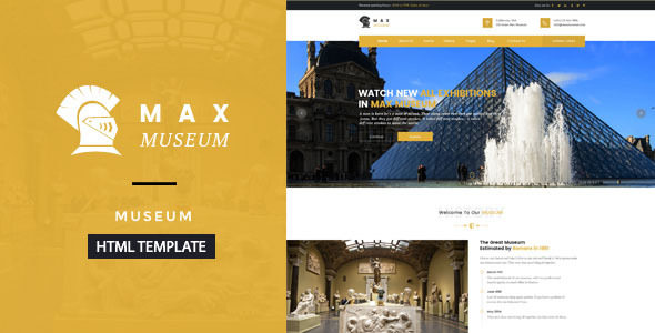 Max Museum – 历史文物博物馆HTML模板-蟹程序
