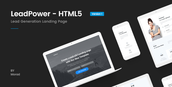 LeadPower – HTML5 着陆页模板-蟹程序
