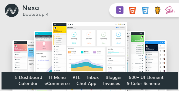 Nexa – Bootstrap4 管理模板-蟹程序