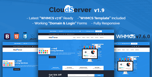 CloudServer – 虚拟主机WHMCS模板 – v1.9-蟹程序