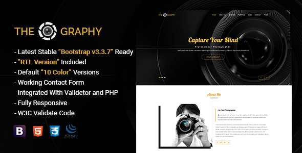 TheGraphy – 响应式创意摄影HTML5模板-蟹程序