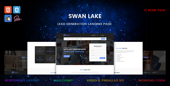 Swan Lake – 营销着陆页HTML模板-蟹程序
