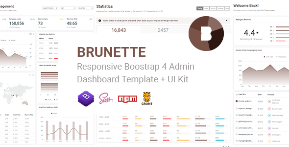 Brunette – Bootstrap 4管理后台UI工具包-蟹程序
