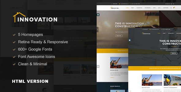 INNOVATION – 建筑装修工程网站HTML5模板-蟹程序