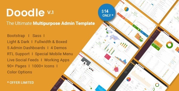 Doodle – 终极后台管理HTML5模板-蟹程序