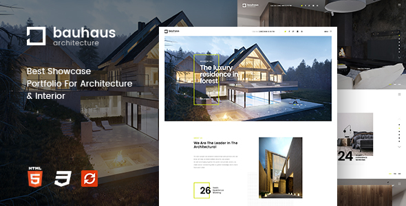 Bauhaus – 建筑装饰HTML模板-蟹程序