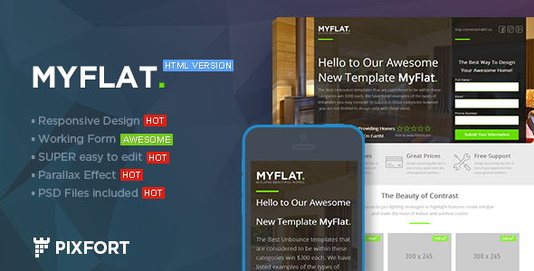 MYFLAT v1.1 – 房地产HTML着陆页-蟹程序