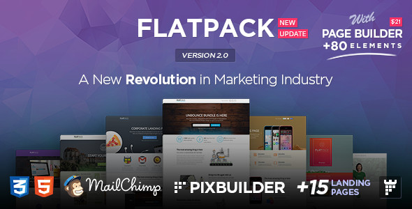 FLATPACK 着陆页面 自适应HTML5网站模板-蟹程序