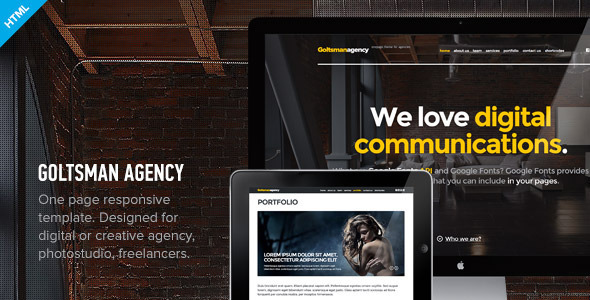 Goltsman Agency v1.0.1 – 创意机构 HTML5/CSS模板-蟹程序