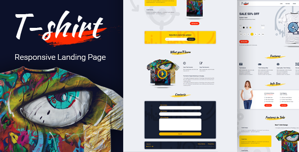 T-shirt 着陆页HTML5模板-蟹程序