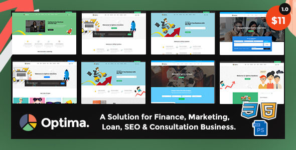 Optima – SEO，营销/社交/多用途响应HTML5模板-蟹程序