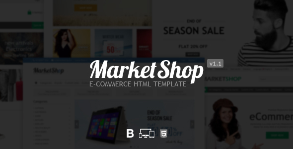 MarketShop 购物商城 html模板-蟹程序